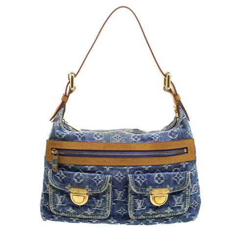 louis vuitton blue denim bag.